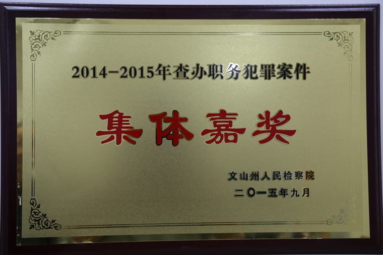 職務(wù)犯罪集體嘉獎(jiǎng)